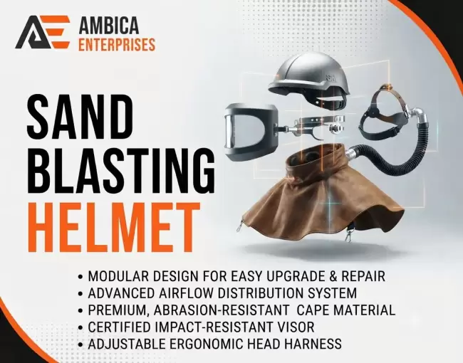 Sand Blasting Helmet - Full Protection, Clear View - Image 2